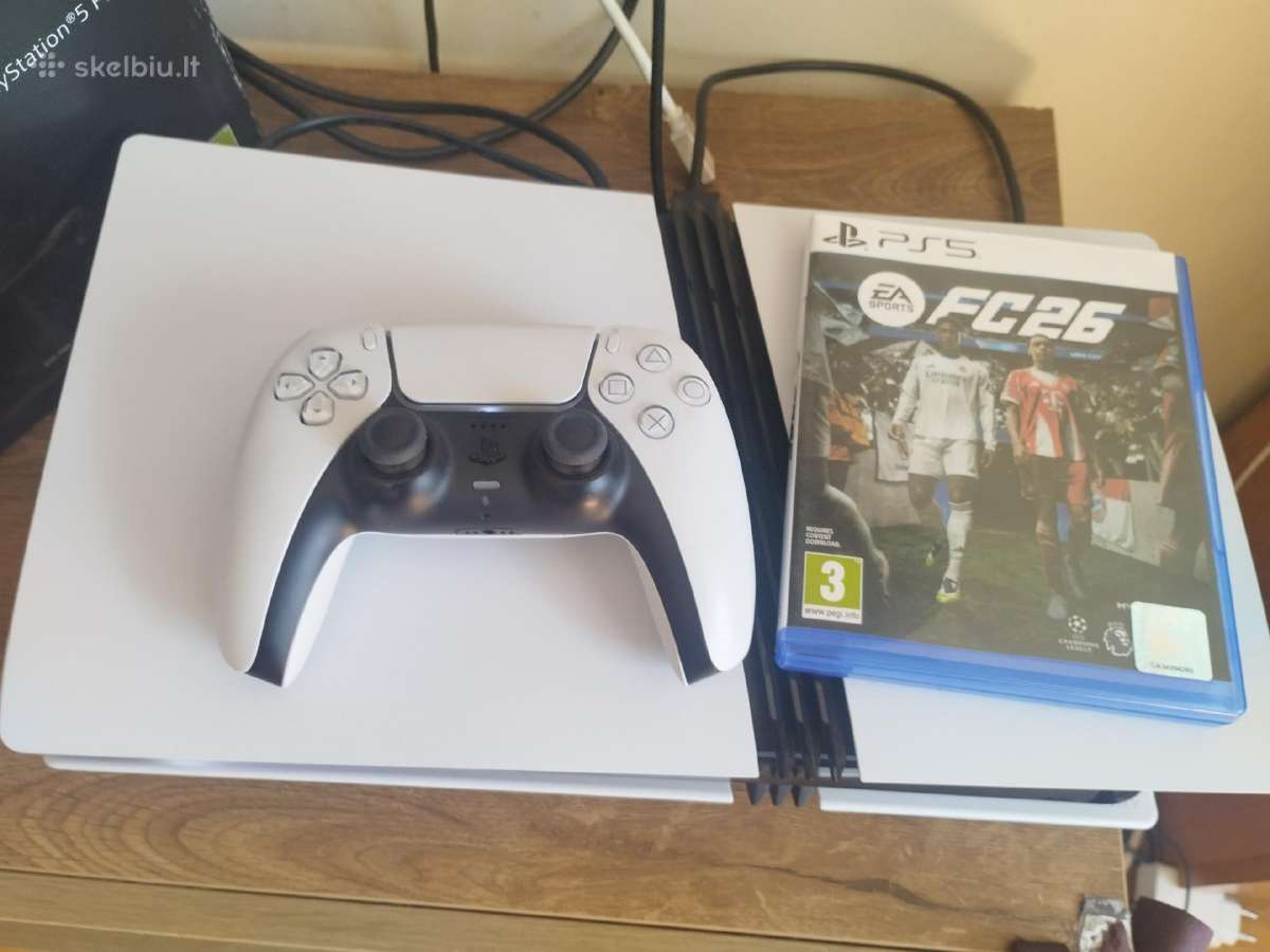 Naudota Ps5 Pro su nauju Bluray diskasukiu ir Fc26
