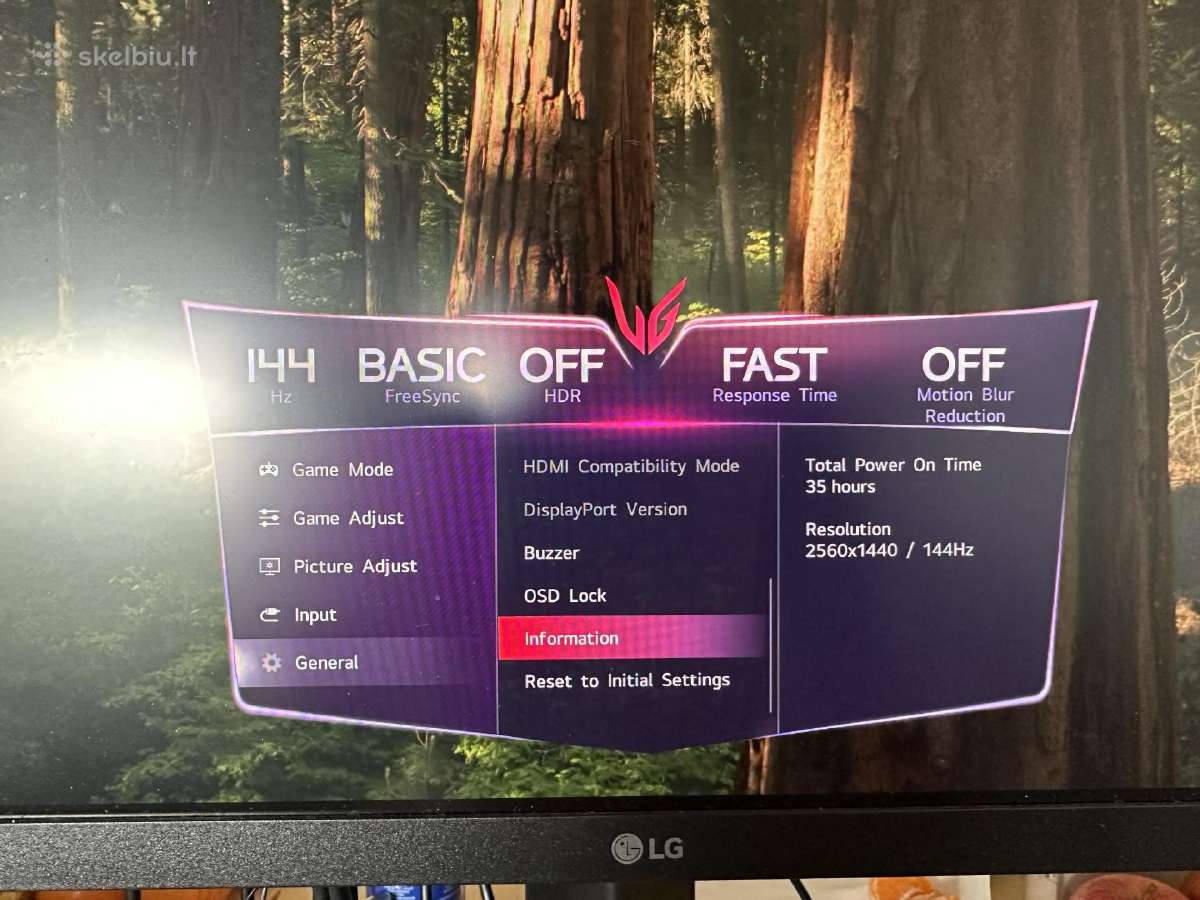 Monitorius LG 27gp850p 2k 165hz Ips