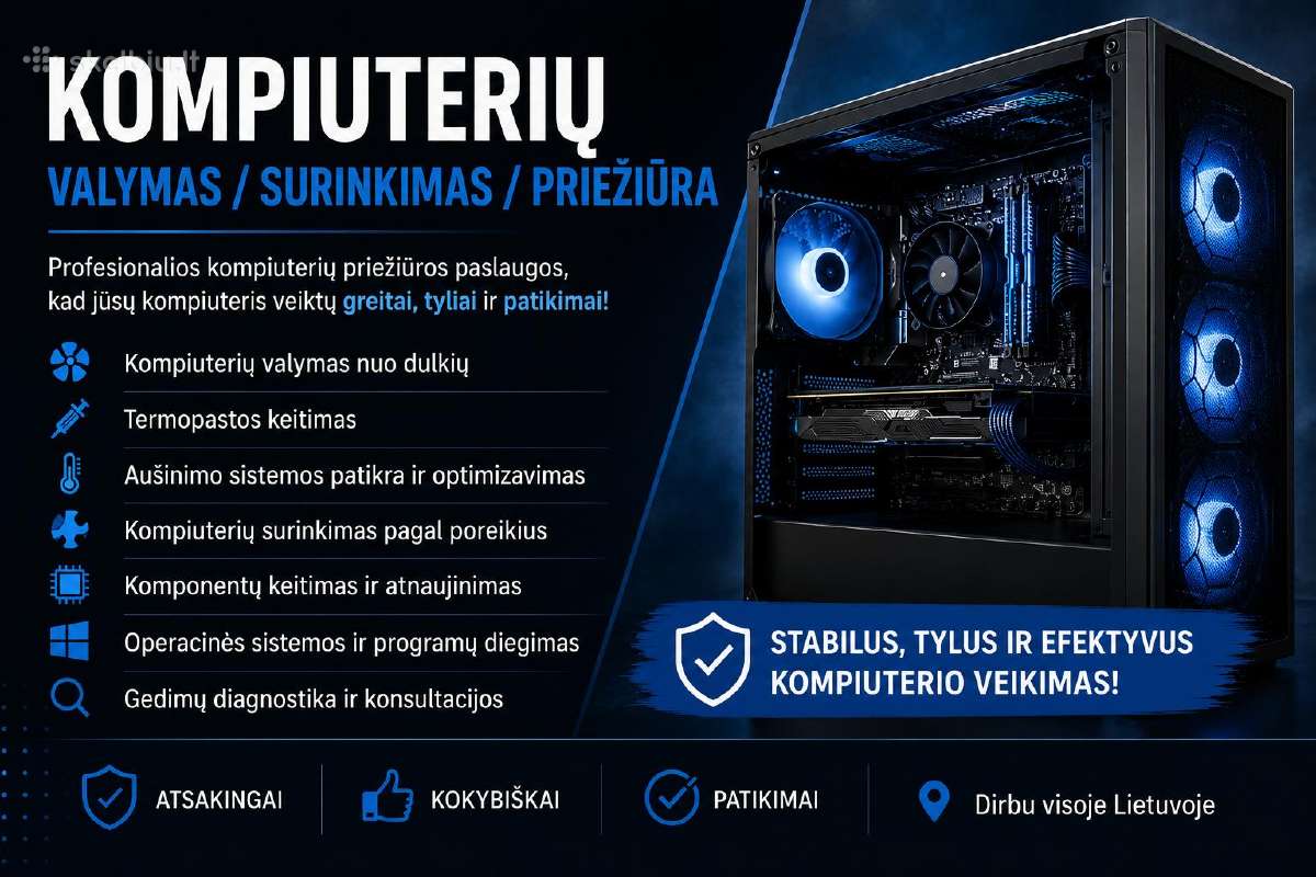 Kompiuterių valymas/surinkimas/priežiūra