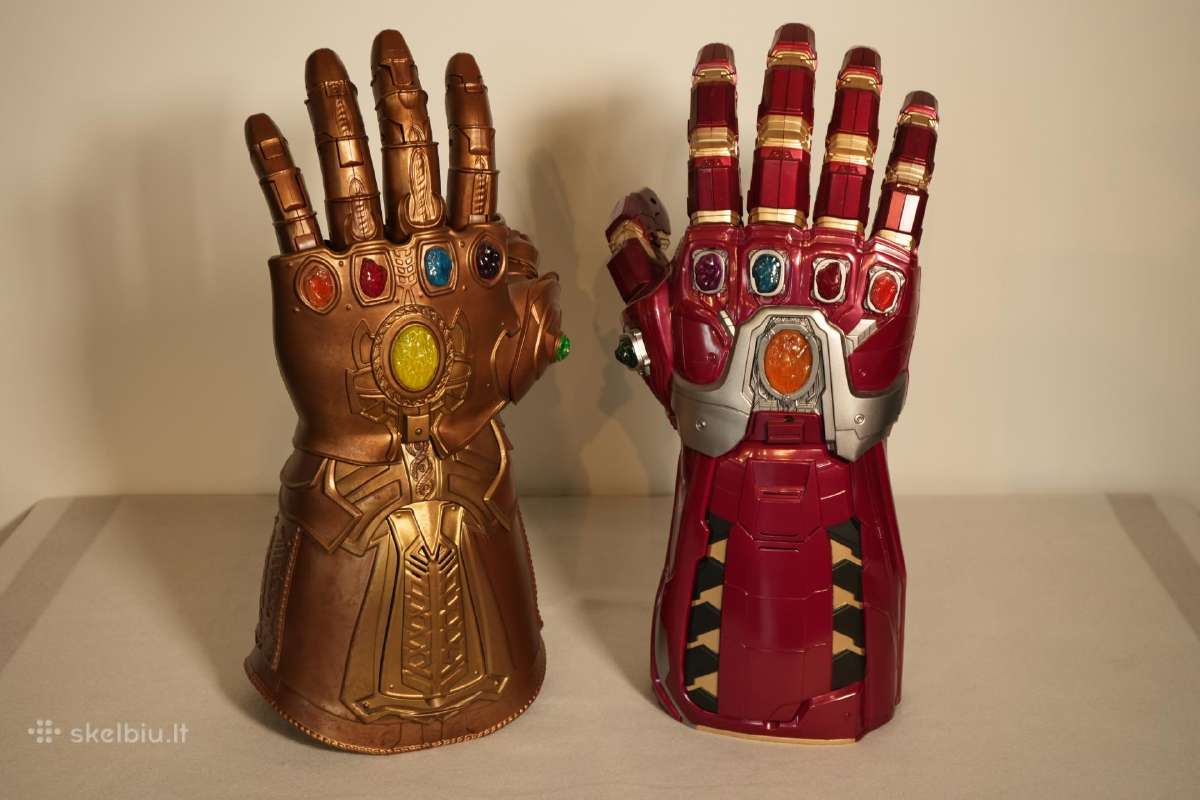 Thanos ir Iron Man kolekcinės pirštinės