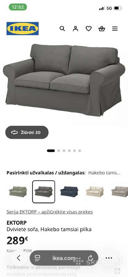 Dvivietė ikea sofa