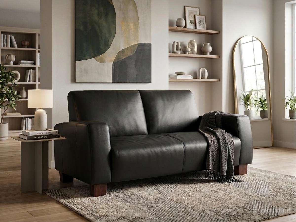 Dvivietė odinė sofa