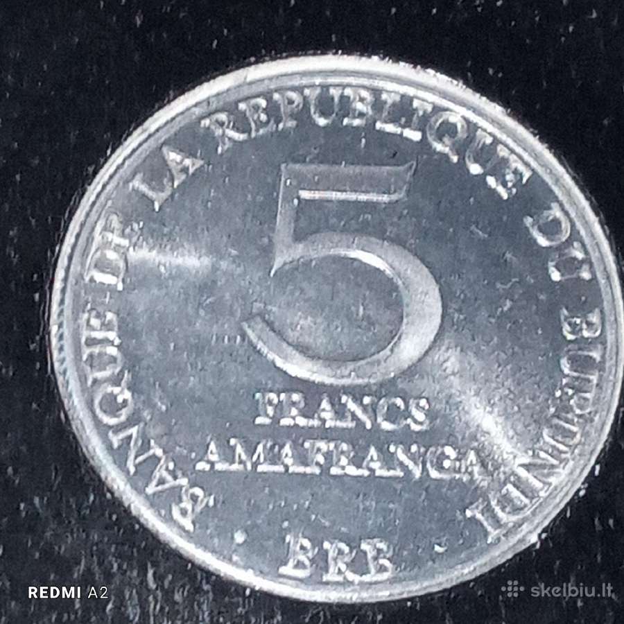 Burundis 5 frankai 1980