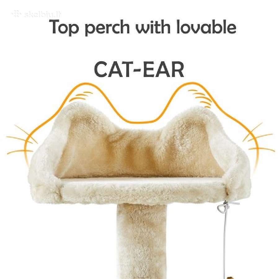 Daugiaaukštė kačių draskyklė – smėlio 146 cm - nuotraukos Nr. 11