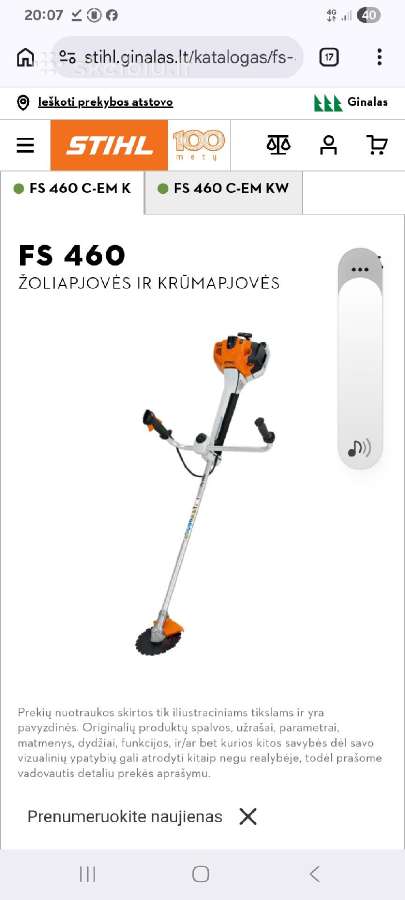 Nupirksiu trimeri stihl 460