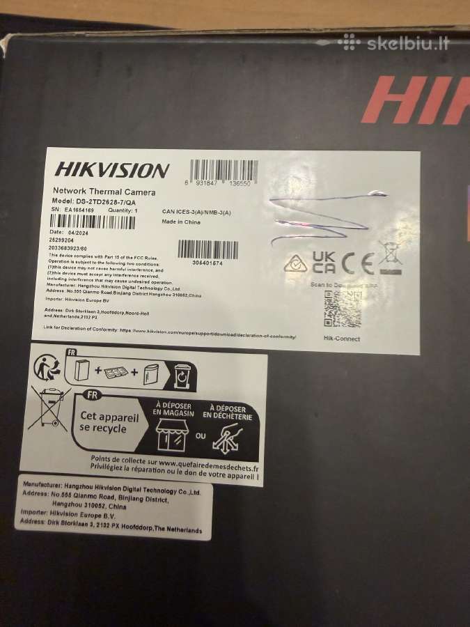 Hikvision network thermal camera DS-2td2628-7/qa