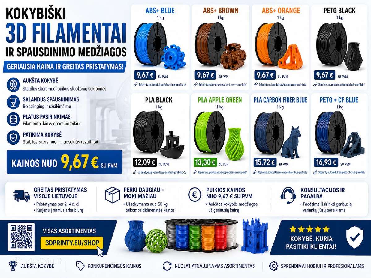 3D filamentai ir medžiagos – - nuotraukos Nr. 2