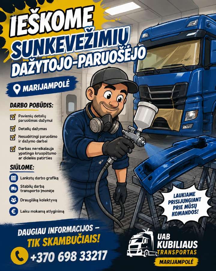Ieškome sunkvežimių dažytojo-paruošėjo