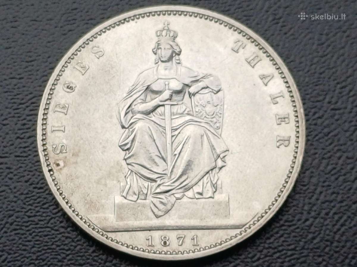 1 taleris 1871m. Prūsija sidabras 900