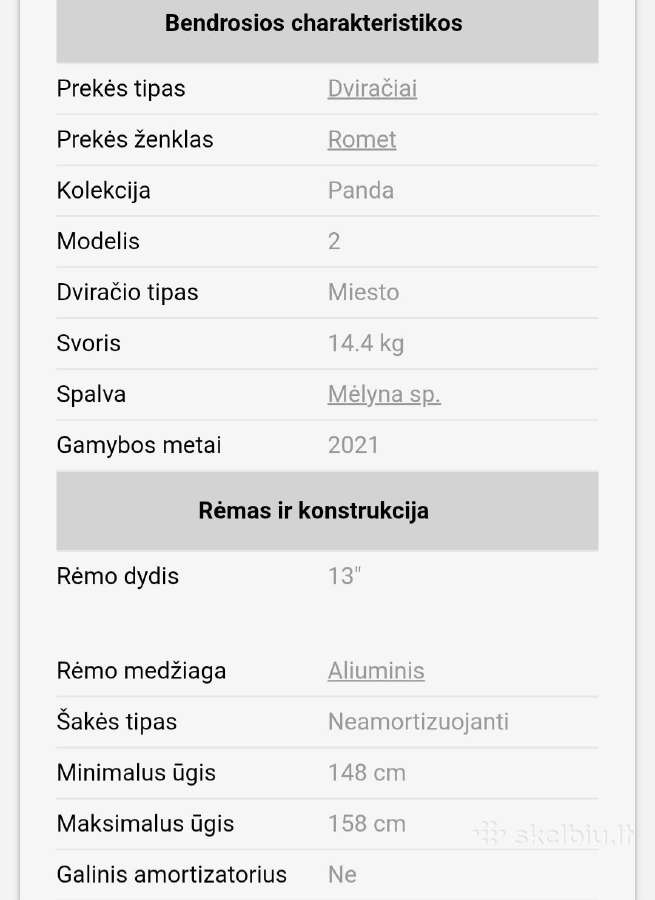 Vaikiškas dviratis, Romet Panda 2 - nuotraukos Nr. 4