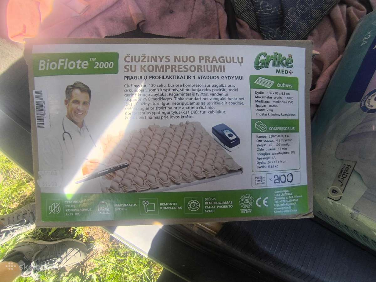 Čiužinys nuo pragulų su kompresoriumi