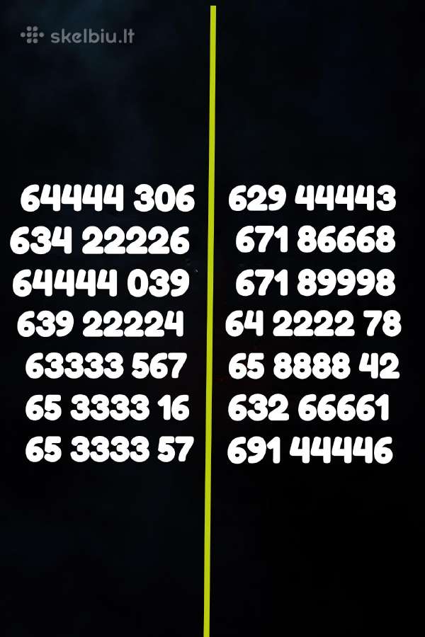 Gražus numeris 8888,6666 už 30€.