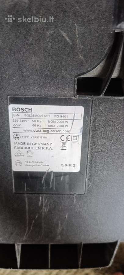 Galingas dulkiu siurblys Bosch 2200w - nuotraukos Nr. 5