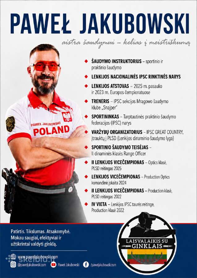 Praktinio šaudymo pagrindai su Paweł Jakubowski