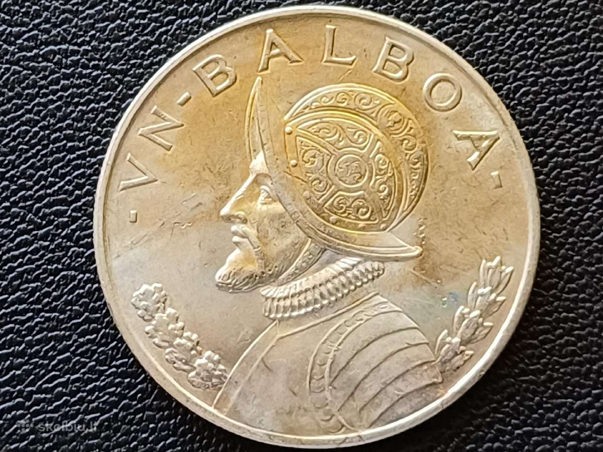 1 balboa 1947m. Panama sidabras 900 - nuotraukos Nr. 2