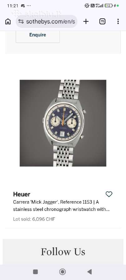 Heuer 1153 Mick Jagger Chronografas laikrodis - nuotraukos Nr. 8