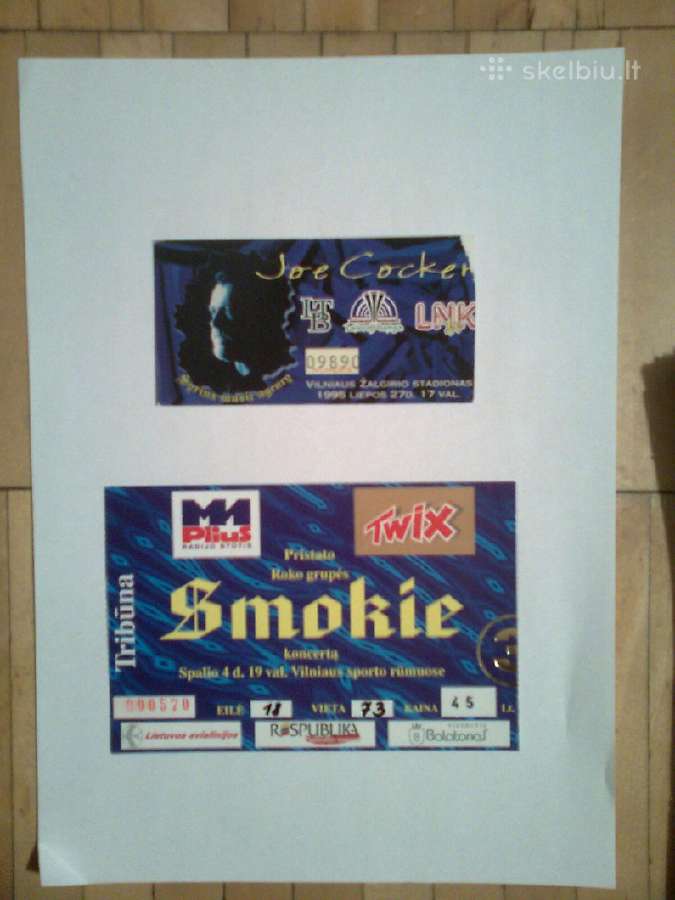Seni bilietai į Joe Cocker ir Smokie koncertus