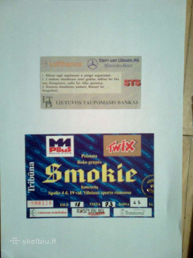 Seni bilietai į Joe Cocker ir Smokie koncertus - nuotraukos Nr. 2
