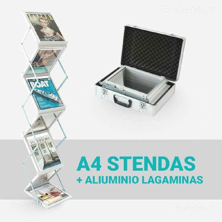 Stilingas aliuminio stendas knygoms, prezentacijom - nuotraukos Nr. 3