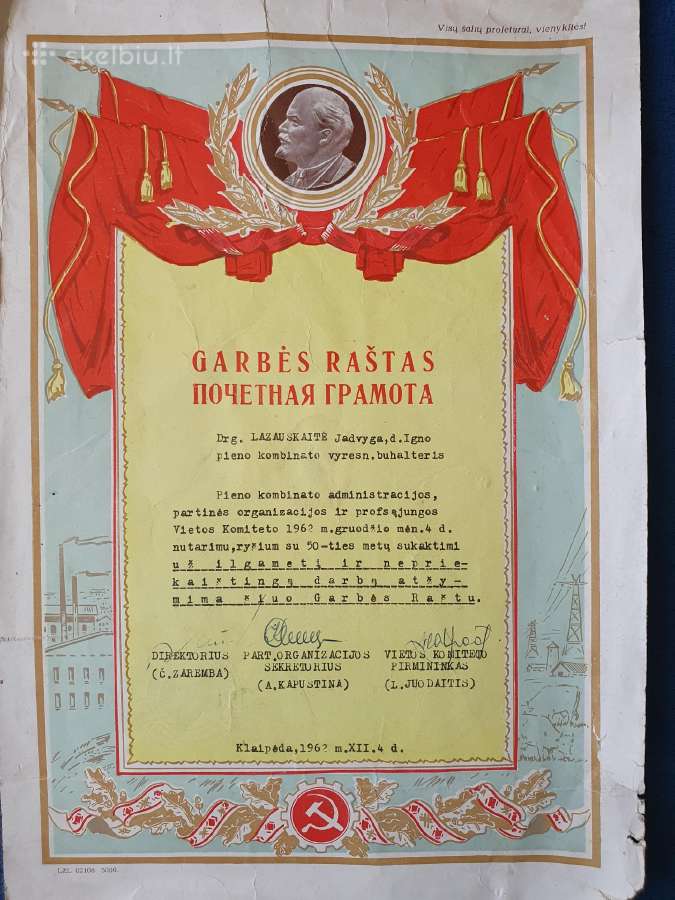 Klaipėdos grabes raštas 1962