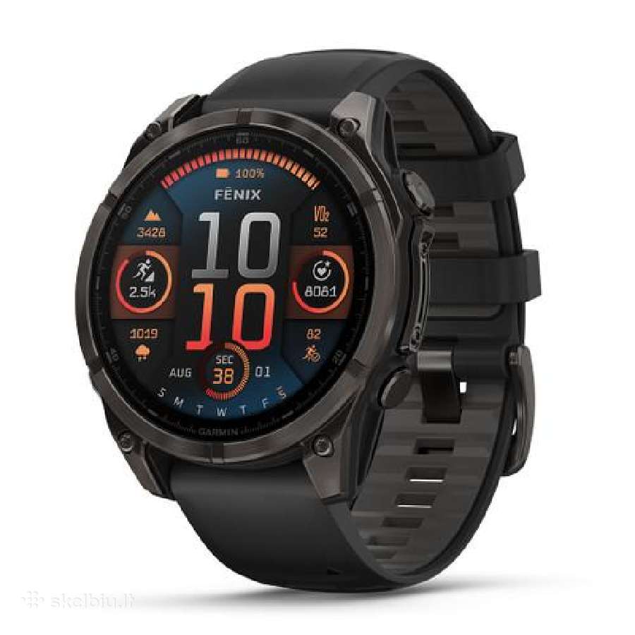 Naujas Garmin Fenix 8 Amoled Sapphire 51 mm Black