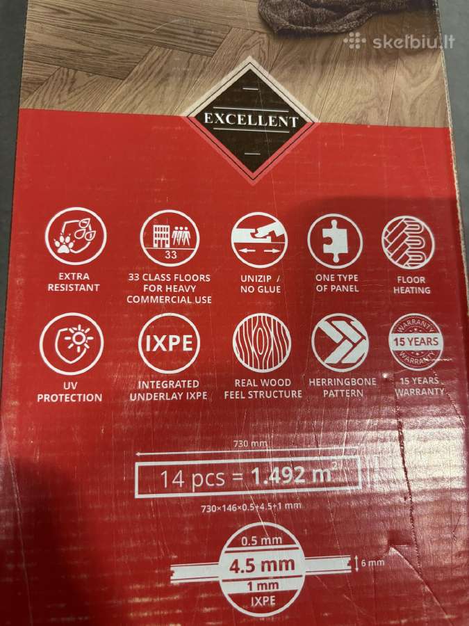 Vinilines Grindys Wr325401 730x146mm - nuotraukos Nr. 3