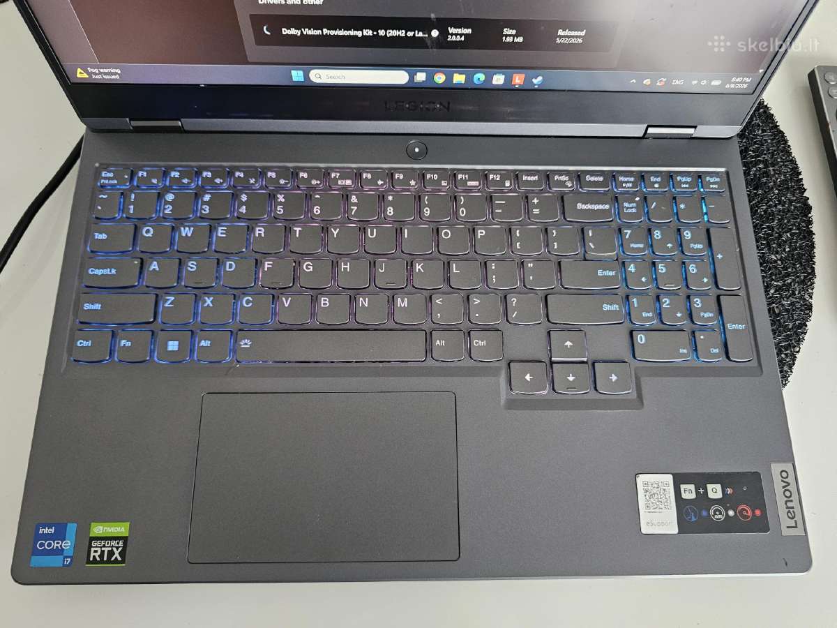 Parduodu Lenovoo 15.6legion 5i Gaming Notebook