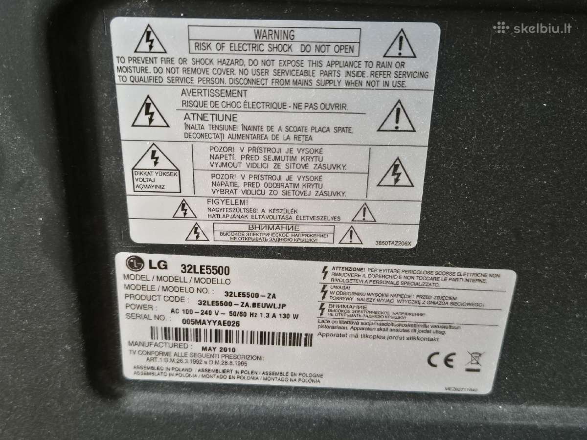 Televizorius LG 32" dalims (su defektu) - nuotraukos Nr. 2
