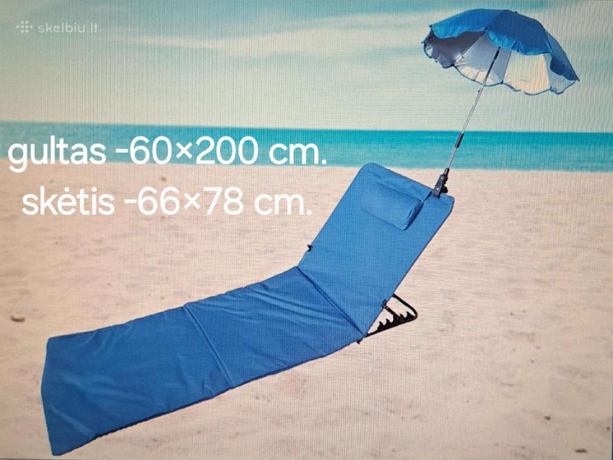 Nauji paplūdimio gultai , kėdės ir skėčiai - nuotraukos Nr. 2