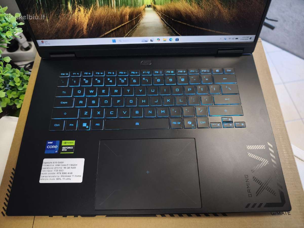Gigabyte A16 Rtx5060 / Intel I7-13620h / 1tb SSD - nuotraukos Nr. 2