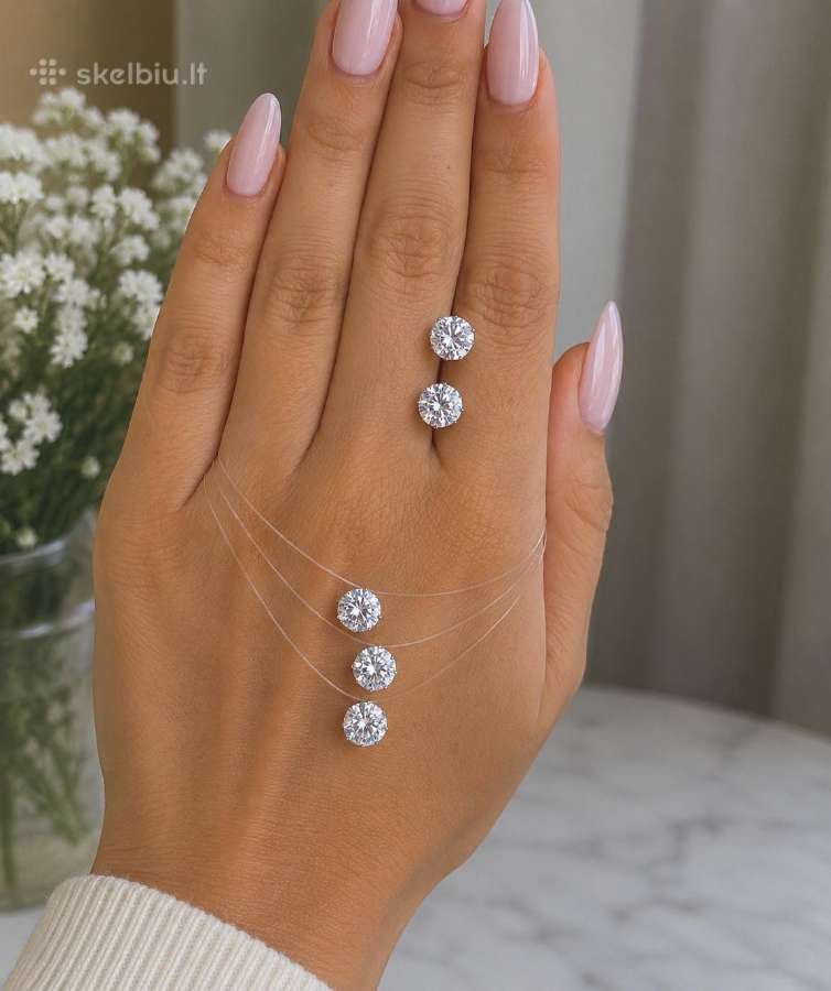 Papuošalai su Swarovski kristalais, sidabru