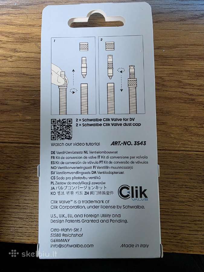 Ventilis Dunlop to Schwalbe Clik Valve (dv-scv) - nuotraukos Nr. 4