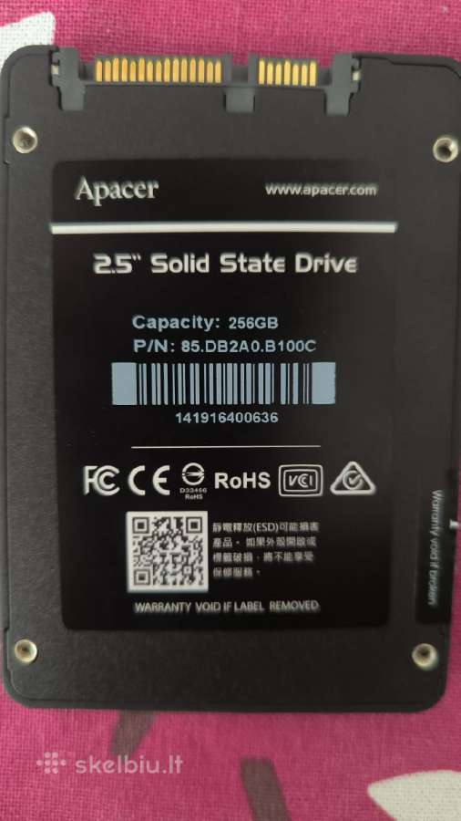 Apacer 2.5" Sata SSD, 256 GB