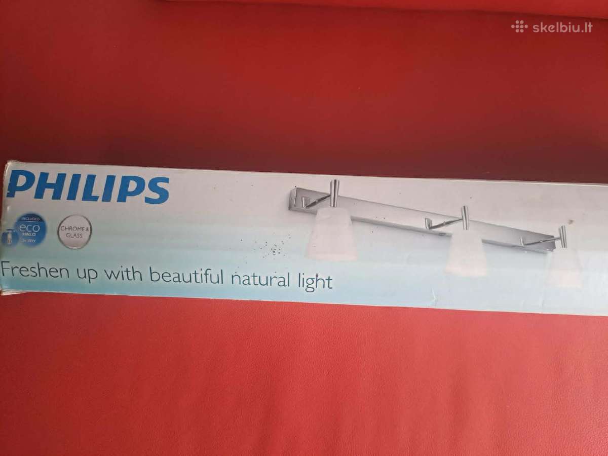 Naujas Philips sieninis vonios šviestuvas chromas