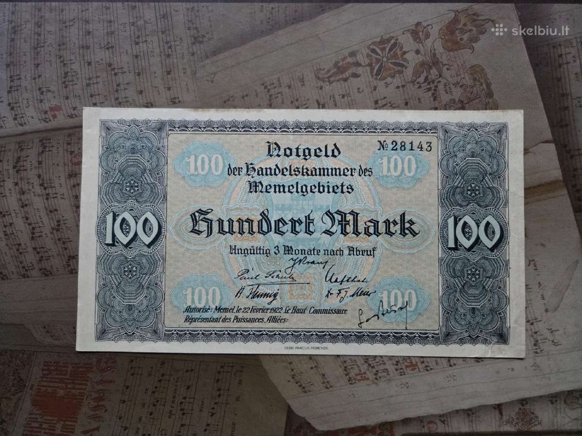 100 mark 1922 Memel Klaipėda