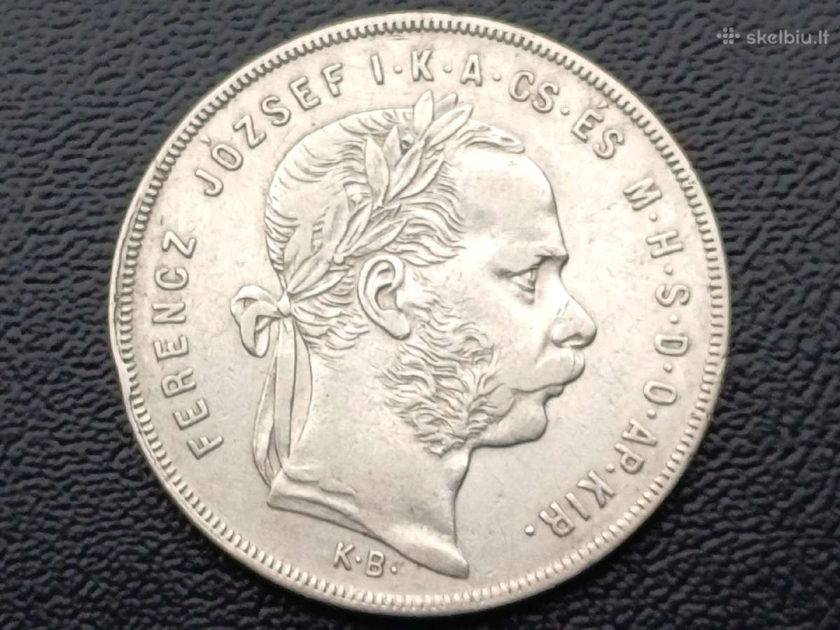 1 forintas 1878m. Vengrija sidabras - nuotraukos Nr. 2