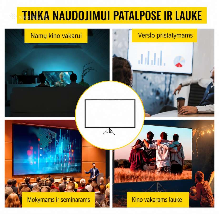 Projektoriaus ekranas su stovu Vevor - nuotraukos Nr. 2