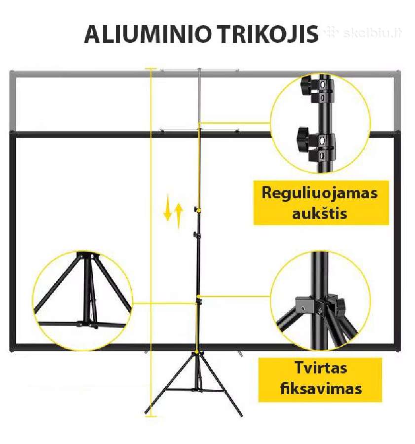 Projektoriaus ekranas su stovu Vevor - nuotraukos Nr. 9