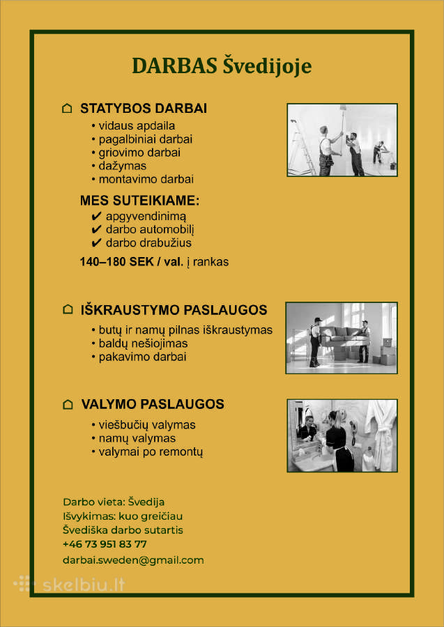 Darbas Švedijoje