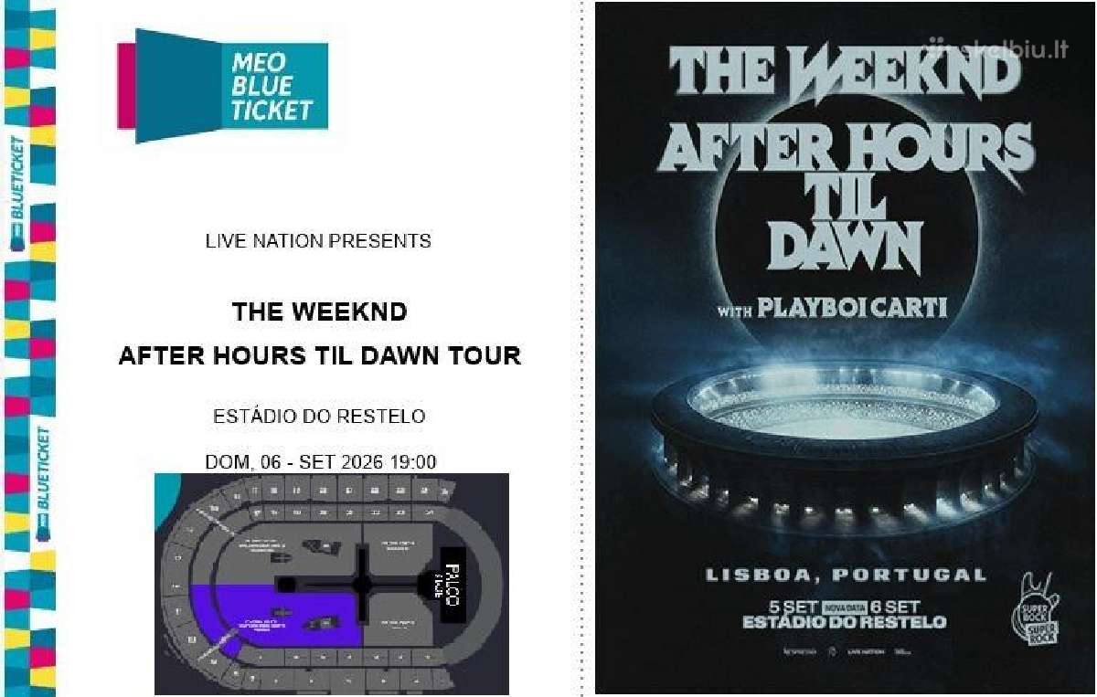 2 bilietai į The Weeknd koncertą Lisabonoje