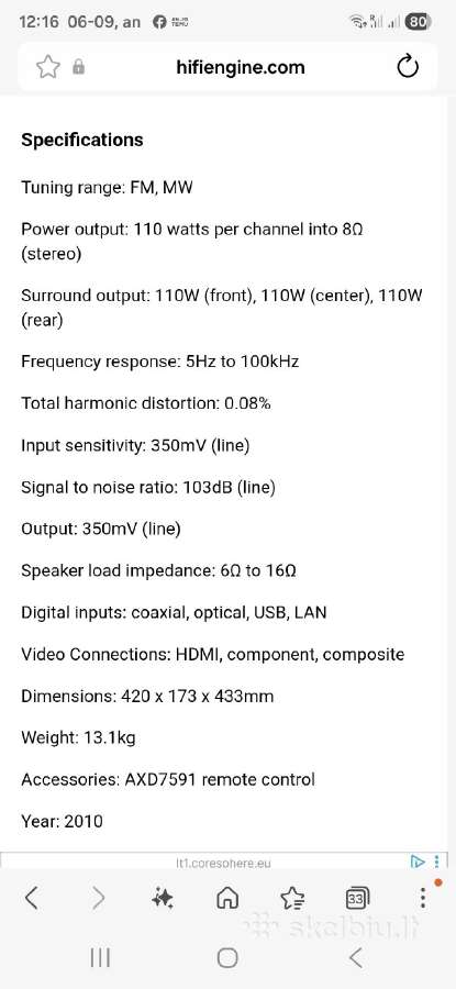 Receiver Pioneer Vsx-32 - nuotraukos Nr. 11