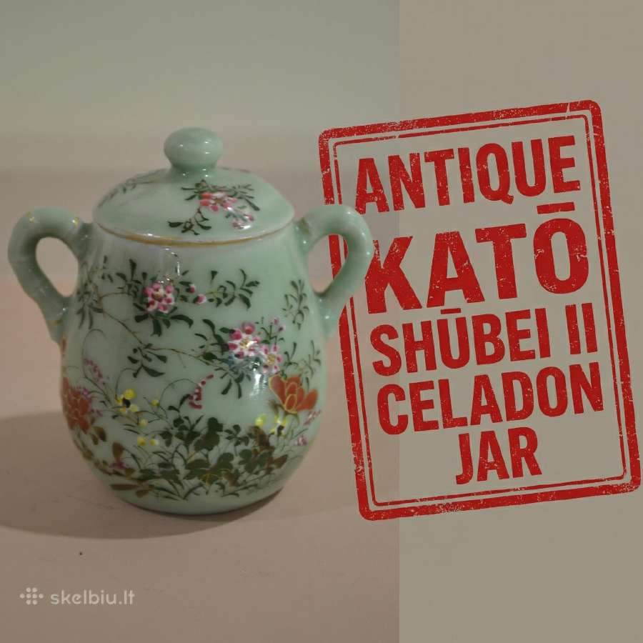 Japoniška dėžutė, stiklainis - celadono keramika.