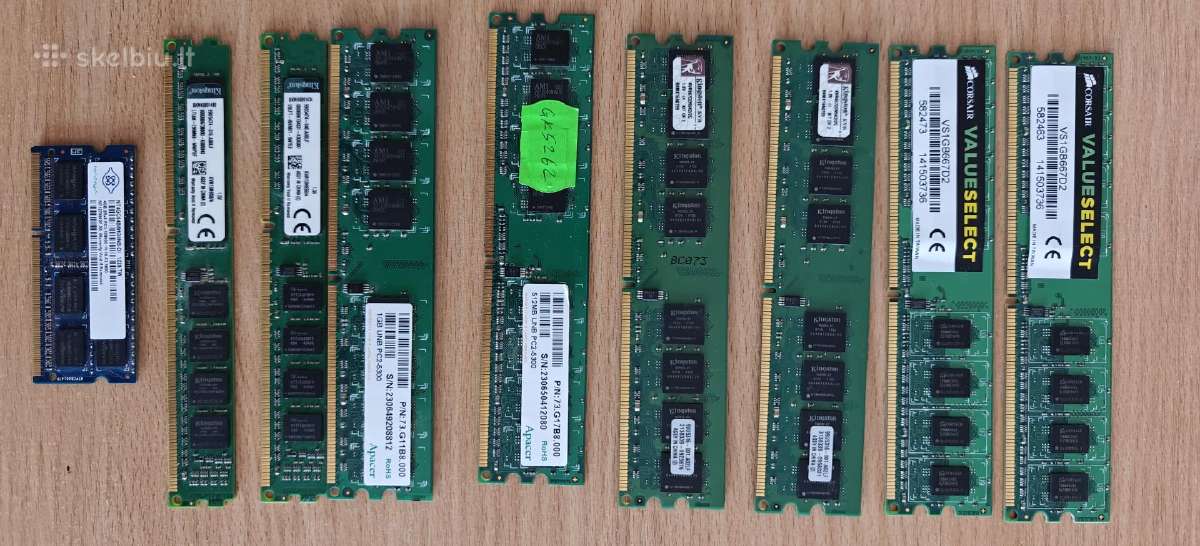 Ramai Ddr2 po 1 GB.ddr3 po 4 GB 2 vnt.