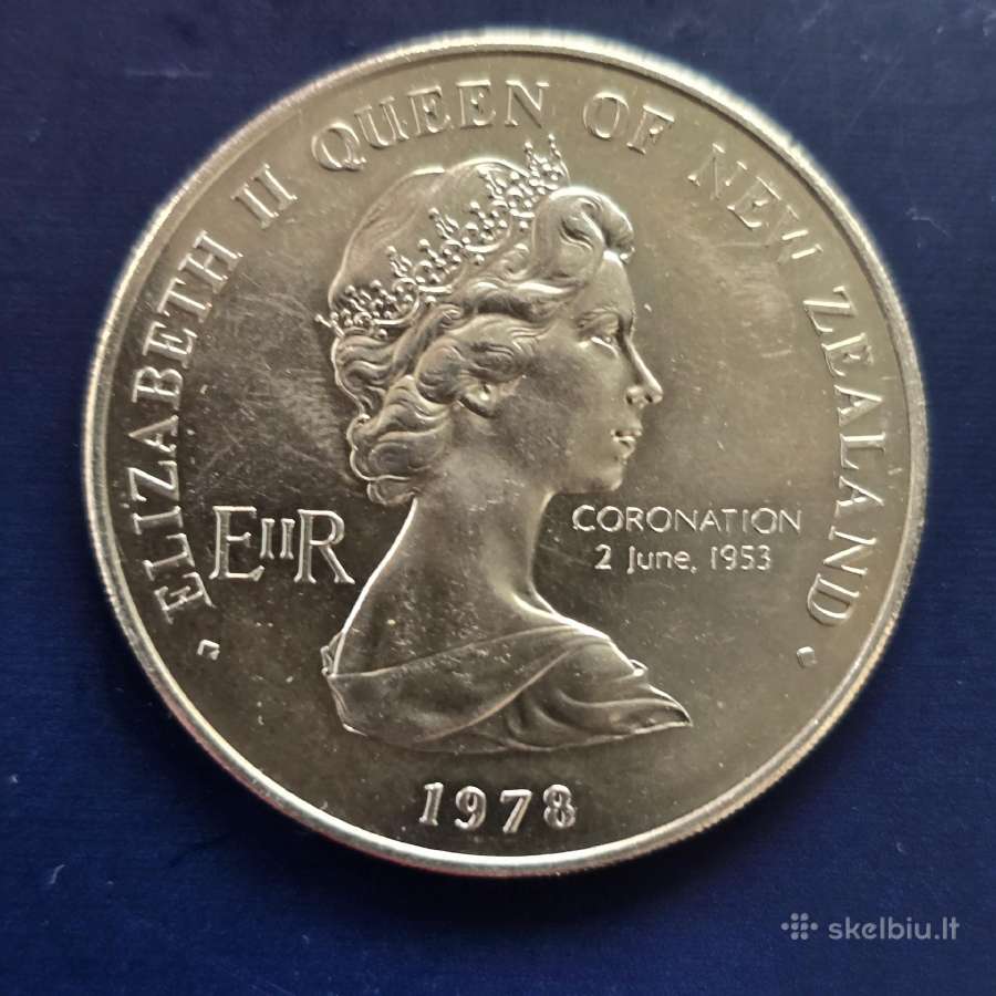 Naujoji Zelandija 1978m 1 Dollar Cu-ni - nuotraukos Nr. 2