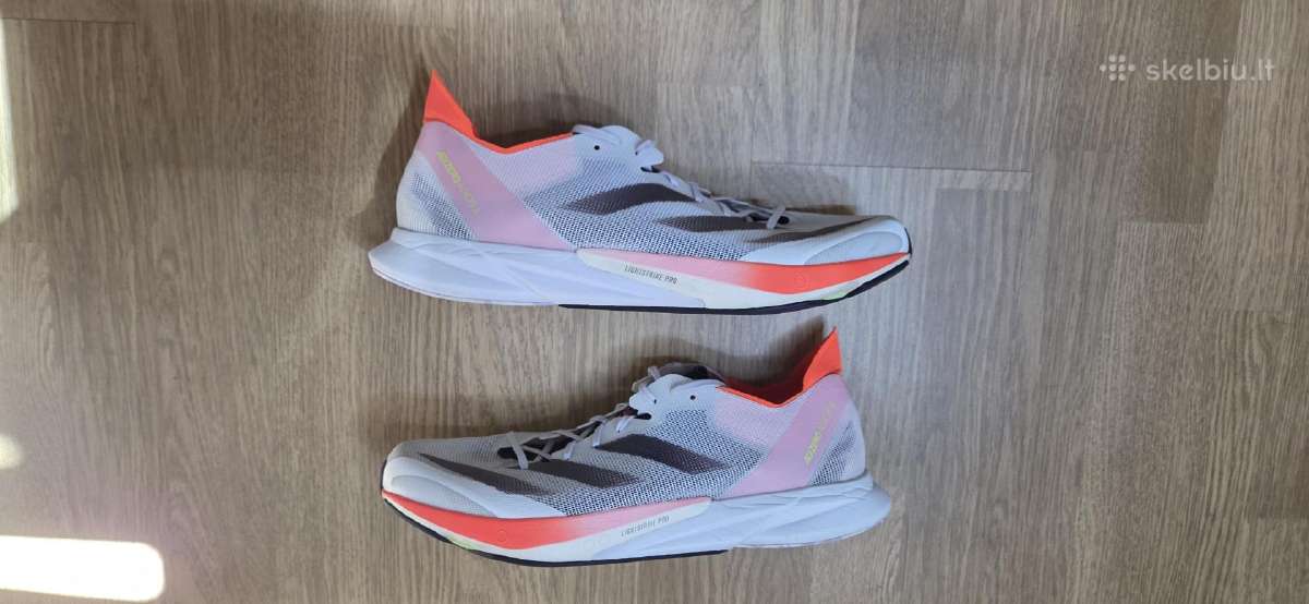 2024 Adidas Adizero Adios 8 White Aurora Solar Red