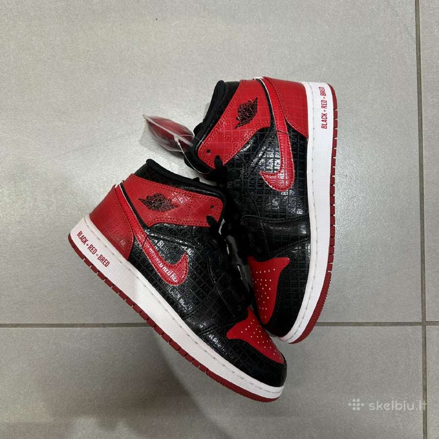 Nike Air Jordan 1 Mid Bread Text (Gs) batai