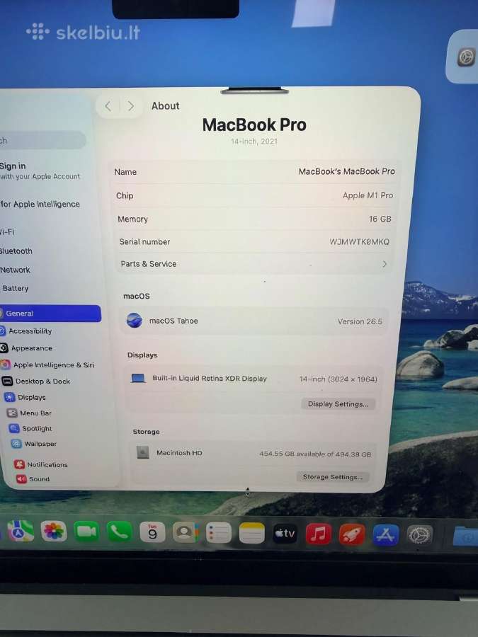 MacBook Pro 14 2021 Apple M1 Pro / 16gb / 512gb - nuotraukos Nr. 5