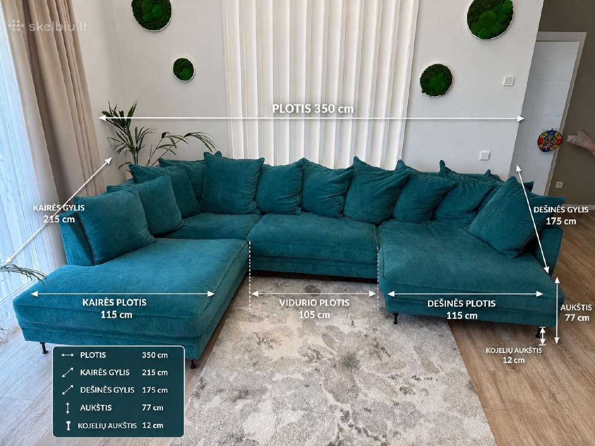 Parduodamas svetainės sofa-kampas