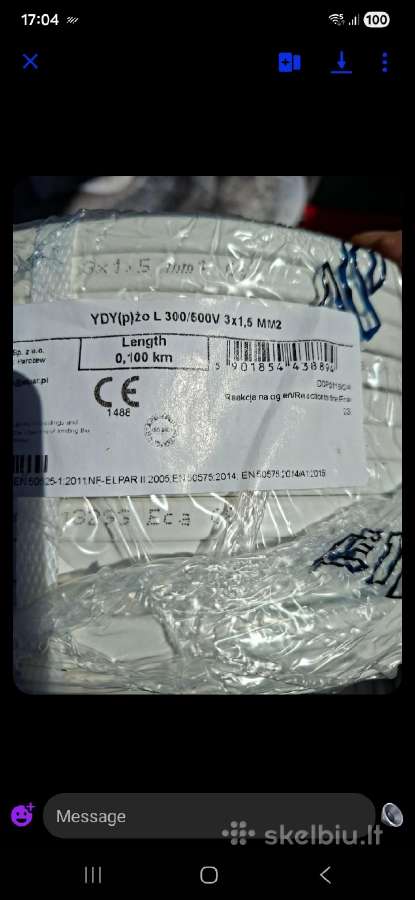 Elektros kabelis 100m