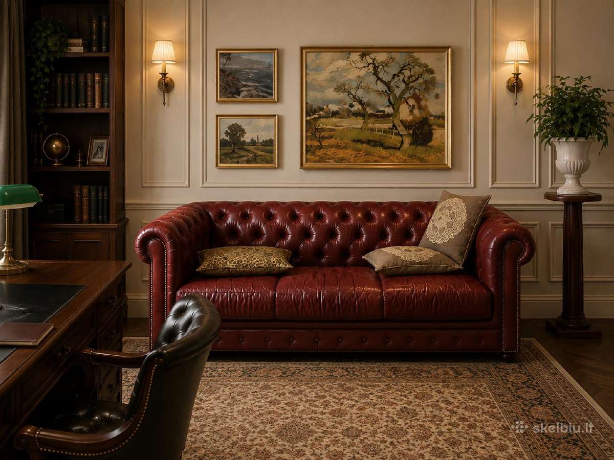 Trivietė chesterfild sofa